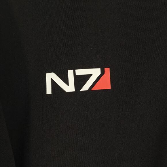 Mass Effect Bioware N7 Custom Women's Hoodie Jacket Sz Medium Full Zip Black Red - Picture 3 of 14